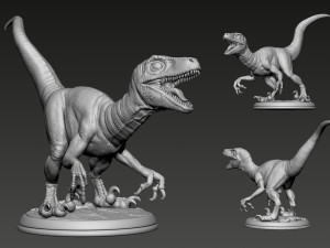 Raptor Dinosaur 3D Print Model