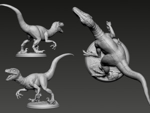 Raptor Dinosaur 3D Print Model