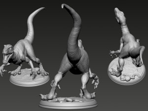 Raptor Dinosaur 3D Print Model
