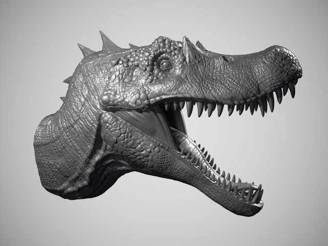 Spinosaurus Head 3D Print Model .c4d .max .obj .3ds .fbx .stl .blend 