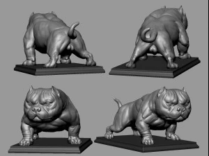 Ex&oacute;tico Pitbull Americano Modelo de Impressão 3D