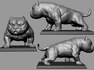 Ex&oacute;tico Pitbull Americano Modelo de Impressão 3D