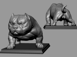 Ex&oacute;tico Pitbull Americano Modelo de Impressão 3D
