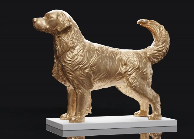 Golden Retriever 3D Print Model .c4d .max .obj .3ds .fbx .stl .blend 