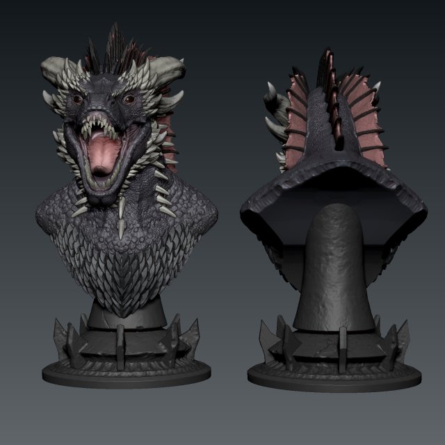 Drogon bust 3D-printmodel .c4d .max .obj .3ds .fbx .stl .blend 