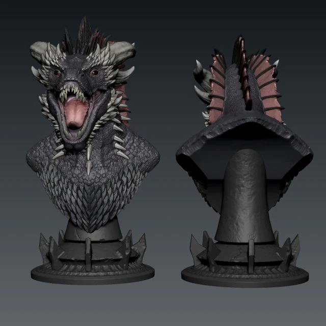 Drogon bust 3D Print Model .c4d .max .obj .3ds .fbx .stl .blend 