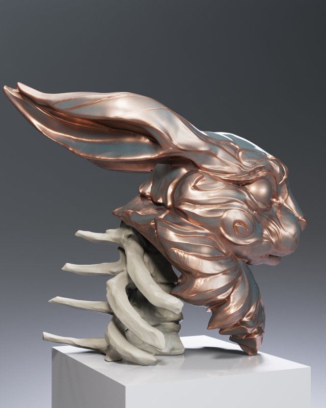 Rabbit Skeleton Art Modello di stampa 3D .c4d .max .obj .3ds .fbx .stl .blend 