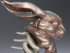 Seni Kerangka Kelinci Model Cetak 3D