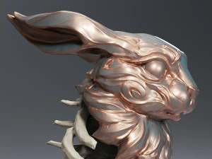 ウサギのスケルトンアート 3Dプリントモデル