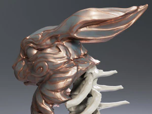 ウサギのスケルトンアート 3Dプリントモデル