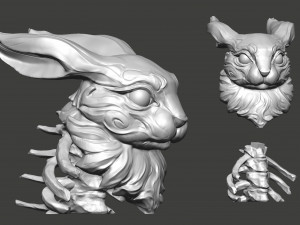 Rabbit Skeleton Art Modello di stampa 3D
