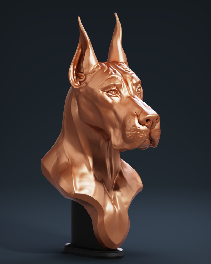 Great Dane Busht 3D Принт Модель .c4d .max .obj .3ds .fbx .stl .blend