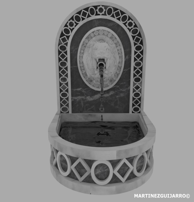 renaissance fountain head lion obj fbx dae ply 3D Model .c4d .max .obj .3ds .fbx .stl .blend 