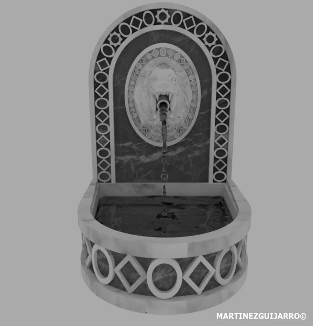 renaissance fountain head lion obj fbx dae ply 3D Model .c4d .max .obj .3ds .fbx .stl .blend 