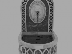 renaissance fountain head lion obj fbx dae ply Modello 3D