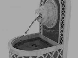 renaissance fountain head lion obj fbx dae ply 3D Model