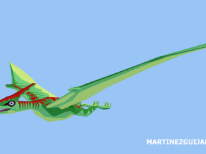 pteranosaur low poly with rigging and animation objdae fbx stl ply Modello 3D