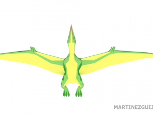 pteranosaur low poly with rigging and animation objdae fbx stl ply Modelo 3D