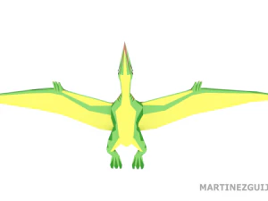 pteranosaur low poly with rigging and animation objdae fbx stl ply 3D Model