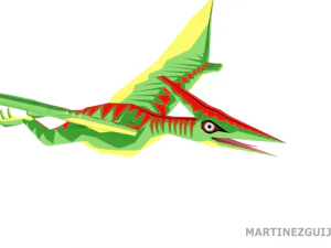 pteranosaur low poly with rigging and animation objdae fbx stl ply 3D Model