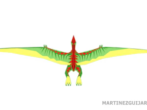 pteranosaur low poly with rigging and animation objdae fbx stl ply 3D Model