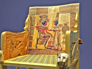 tutankhamun golden throne chair 3D Model