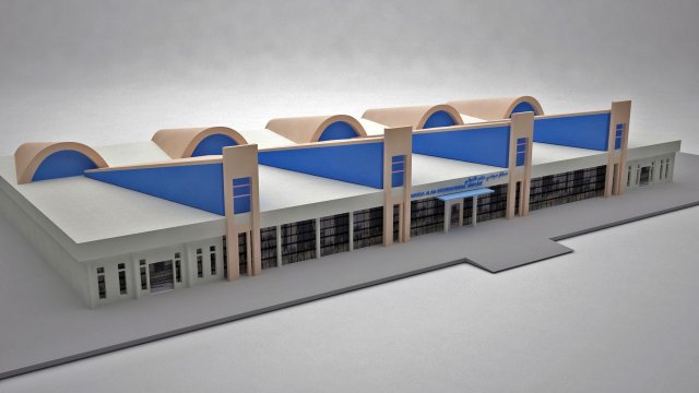 marsa alam airport terminal building 3D मॉडल .c4d .max .obj .3ds .fbx .stl .blend 