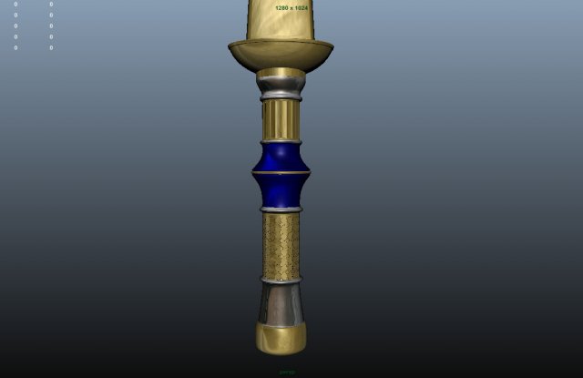 egyptain sword 3D Model .c4d .max .obj .3ds .fbx .stl .blend 