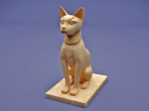 ancient egyptian cat statue Modello 3D