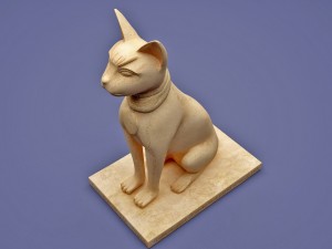 ancient egyptian cat statue Modello 3D