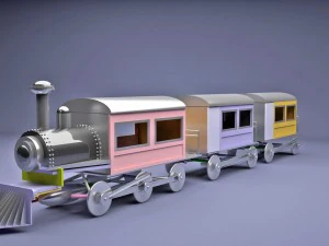 trem de brinquedo Modelo 3D