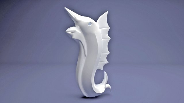 fish statue 3D Model .c4d .max .obj .3ds .fbx .stl .blend 