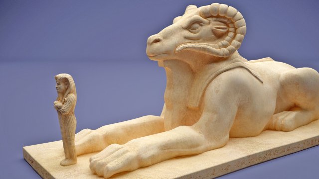 egyptian ram-headed sphinxes statue 3D Baskı Modeli .c4d .max .obj .3ds .fbx .stl .blend 