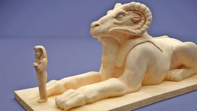 egyptian ram-headed sphinxes statue 3D Print Model .c4d .max .obj .3ds .fbx .stl .blend 