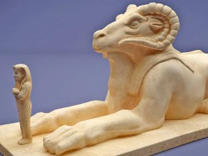 egyptian ram-headed sphinxes statue 3D Print Model