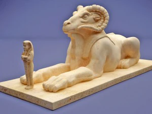 egyptian ram-headed sphinxes statue 3D Print Model