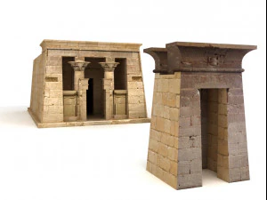 egyptian temple dendera 3D Model