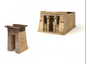 egyptian temple dendera Modelo 3D