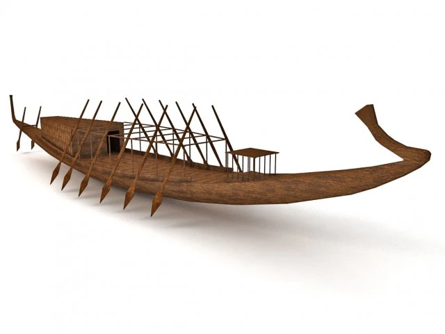 ancient egyptian khufu solar ship 3D Model .c4d .max .obj .3ds .fbx .stl .blend 