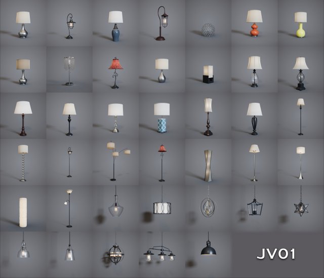 jv01 collection lamps 3D 模型 .c4d .max .obj .3ds .fbx .stl .blend 