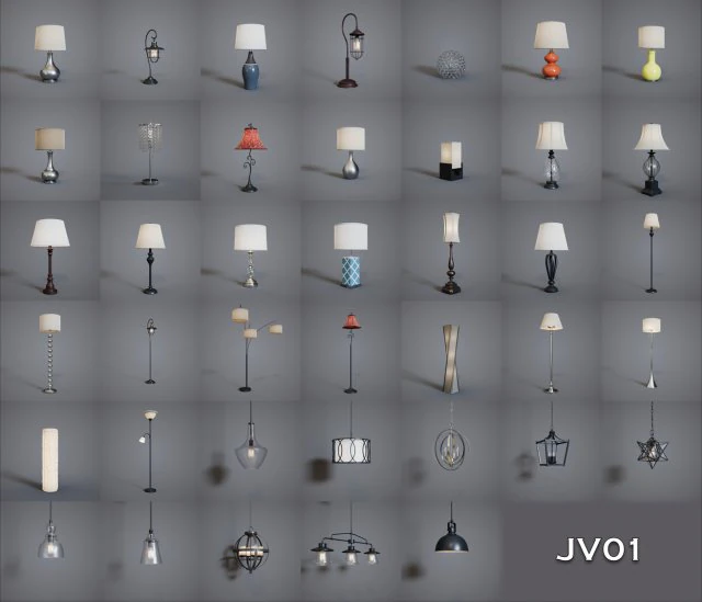jv01 collection lamps 3D Model .c4d .max .obj .3ds .fbx .stl .blend 
