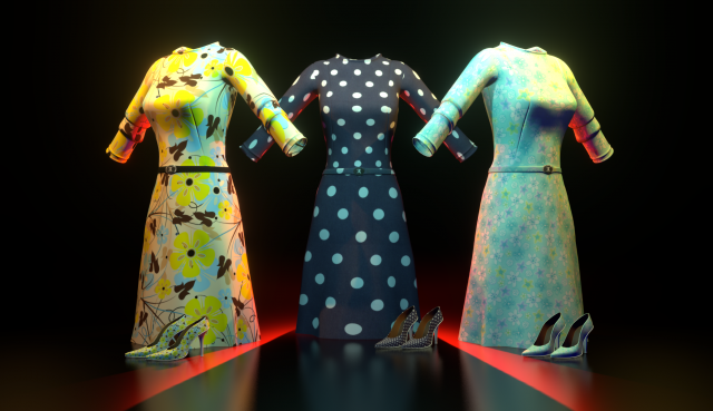 dress with shoes 3D 모델 .c4d .max .obj .3ds .fbx .stl .blend 