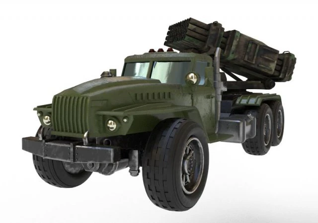 rocket system ural bm21 grad 3D Model .c4d .max .obj .3ds .fbx .stl .blend 