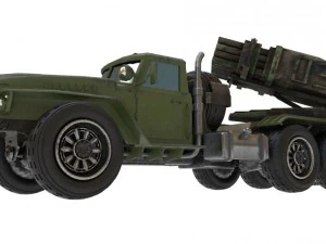 rocket system ural bm21 grad 3D Model