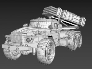 rocket system ural bm21 grad 3D Model