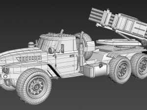 rocket system ural bm21 grad 3D Model