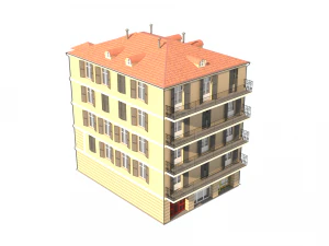 residential building with cafes monaco 3D Model