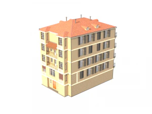 residential building with cafes monaco 3D Model