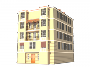 residential building with cafes monaco Modelo 3D