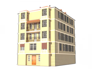 residential building with cafes monaco 3D Model